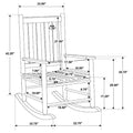 White Slat Back Rocking Chair White White Primary Living Space Farmhouse,Rustic Rocking Chairs Acacia Slat Back Wood