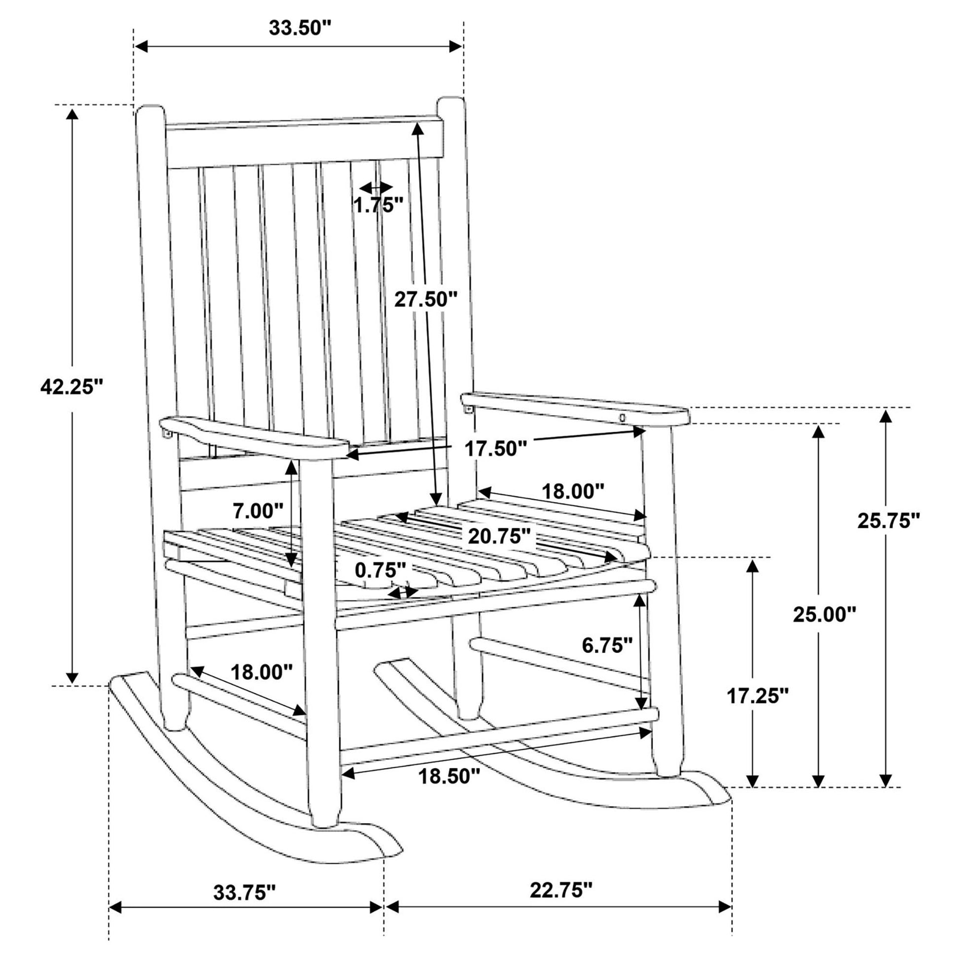 White Slat Back Rocking Chair White White Primary Living Space Farmhouse,Rustic Rocking Chairs Acacia Slat Back Wood