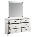 Loretta Modern Style 6 Drawer Dresser Made With Wood In Antique White Antique White White Bedroom Modern Solid Wood Mdf Wood