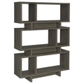 Weathered Grey 5 Shelf Bookcase 5 Grey Gray Horizontal Office Open Back Wood Contemporary,Modern Wood