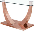 Modern Minimalist Rectangular Glass Dining Table, 0.4 