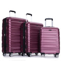 3 Piece Luggage Sets Pc Lightweight & Durable Expandable Suitcase With Two Hooks, Double Spinner Wheels, Tsa Lock, 21 25 29 Wine Red Wine Red Pc