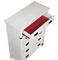 Loretta Modern Style 5 Drawer Chest Made With Wood In Antique White Antique White Bedroom Modern Solid Wood Mdf Wood