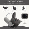 Power Lift Chair With Vibration Massage And Heating Functionrecliner Chair With Usb Charge Port And 2 Hidden Cup Holders Grey A B C Grey Power Push Button Wood Soft Heavy Duty Cotton Wood