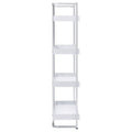 Glossy White 4 Shelf Open Back Bookcase 4 White Standard Horizontal Office Closed Back Wood Contemporary,Modern Wood