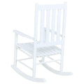 White Slat Back Rocking Chair White White Primary Living Space Farmhouse,Rustic Rocking Chairs Acacia Slat Back Wood