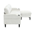 United Storage Sofa Living Room Sofa Cozy Sectional Sofa Beige Chenille 3 Seat