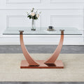 Modern Minimalist Rectangular Glass Dining Table, 0.4 