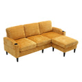 United Storage Sofa Living Room Sofa Cozy Sectional Sofa Yellow Polyester 3 Seat