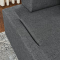 Linen Fabric 3 Seat Sofa With Two End Tables And Two Pillows, Removable Back And Armrest, Morden Style Upholstered 3 Seat Couch For Living Room Grey Linen Wood Medium Soft Loose Back Eucalyptus Square Arms Foam 3 Seat