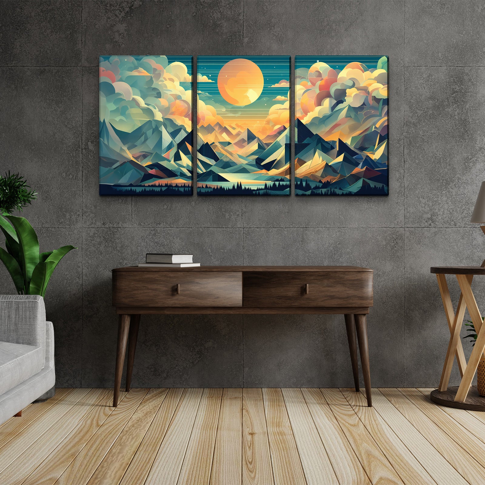 3 Panels Framed Abstract Wood Grain Boho Style Mountain & Forest Canvas Wall Art Decor,3 Pieces Mordern Canvas Decoration Painting For Office,Dining Room 2436In Thick Ness 1.5Inch Rectangle Framed Multicolor Oversized 41In Canvas Nature Scenes