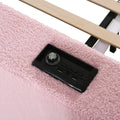 Full Size Upholstered Daybed With Storage Armrests, Trundle And Latest Integrated Bluetooth Audio System, Teddy Fleece, Pink Pink Fleece