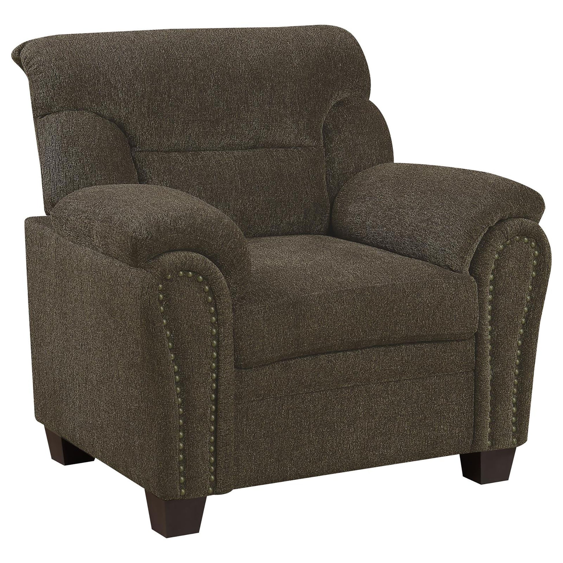 Brown Pillow Top Arm Chair Brown Primary Living Space Traditional Foam Upholstered