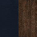 Dark Blue And Walnut Wooden Arms Accent Chair Blue Primary Living Space Mid Century Modern Rubberwood Foam Upholstered