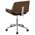 Black And Walnut Swivel Office Chair Solid Black Office Spot Clean Contemporary,Modern Office Chairs Solid Back Foam Adjustable Height Upholstered