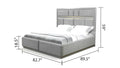 Da Vinci Modern Style King Bed Made With Wood In Gray Box Spring Not Required King Gray Wood Bedroom Contemporary,Modern Bed Frame Solid Wood Mdf Wood