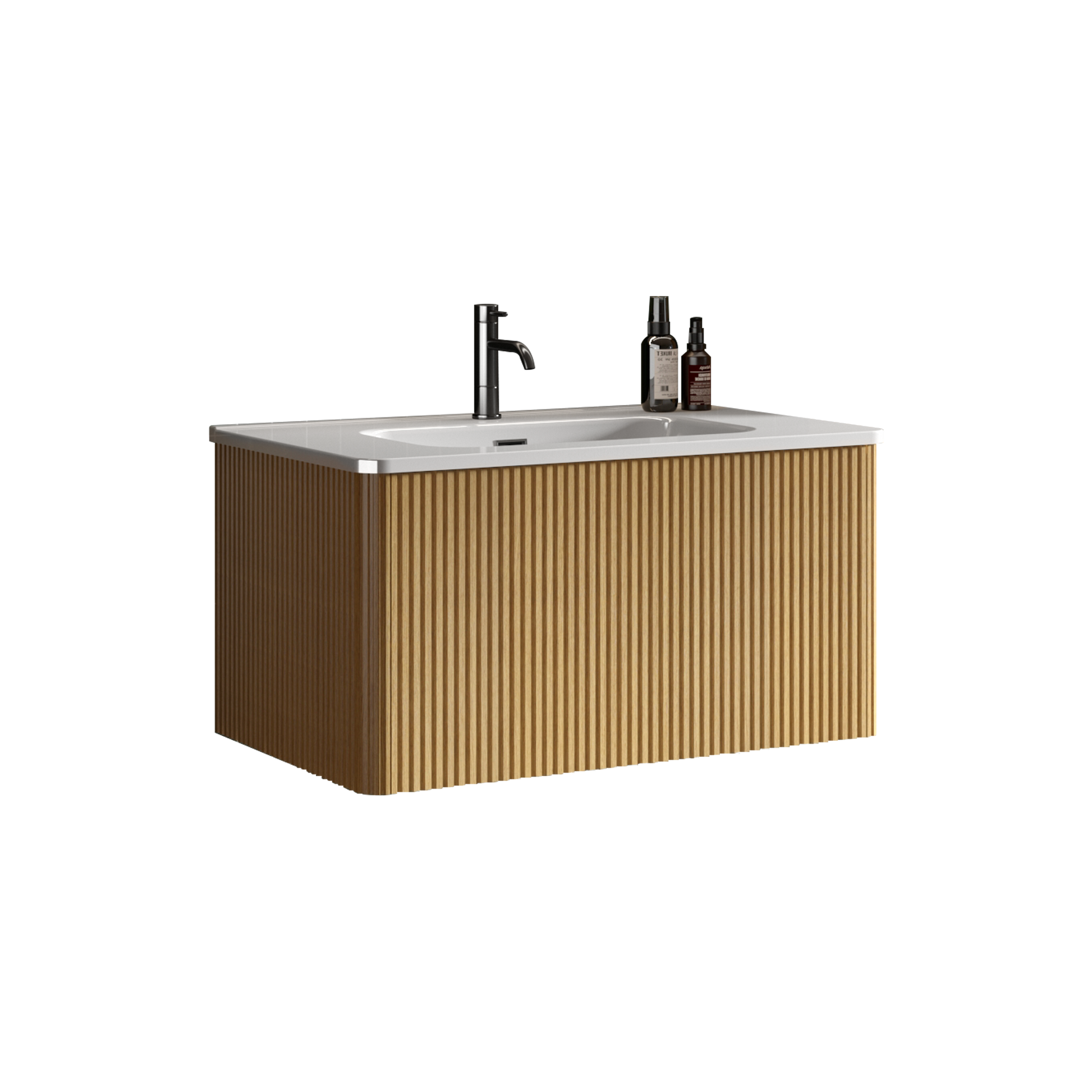 Bb04 30 301, Integrated White Ceramic Basin, Drain Not Included Gloss White Ceramic