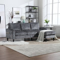 United Storage Sofa Living Room Sofa Cozy Sectional Sofa Grey Polyester 3 Seat