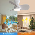 23 Inch Indoor With 3 Color Dimmable 3 Abs Blades Remote Control Reversible Dc Motor White With 18W Led Light White Abs