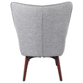Grey And Brown Tufted Accent Chair With Ottoman Grey Brown Primary Living Space Mid Century Modern Foam Upholstered