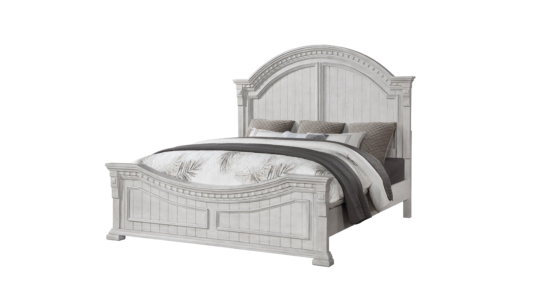 Transitional Style 5 Pc Queen Bedroom Set Made With Wood In Antique White Box Spring Required Queen Antique White Wood 5 Piece Set Bedroom Bed Included,Chest Included,Dresser Included,Mirror