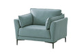 Mesut Chair, Light Blue Top Grain Leather & Black Finish Lv02389 Light Blue Leather