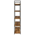 Antique Nutmeg 5 Tier Open Back Bookcase 5 Brown Standard Horizontal Office Open Back Wood Farmhouse,Rustic Wood