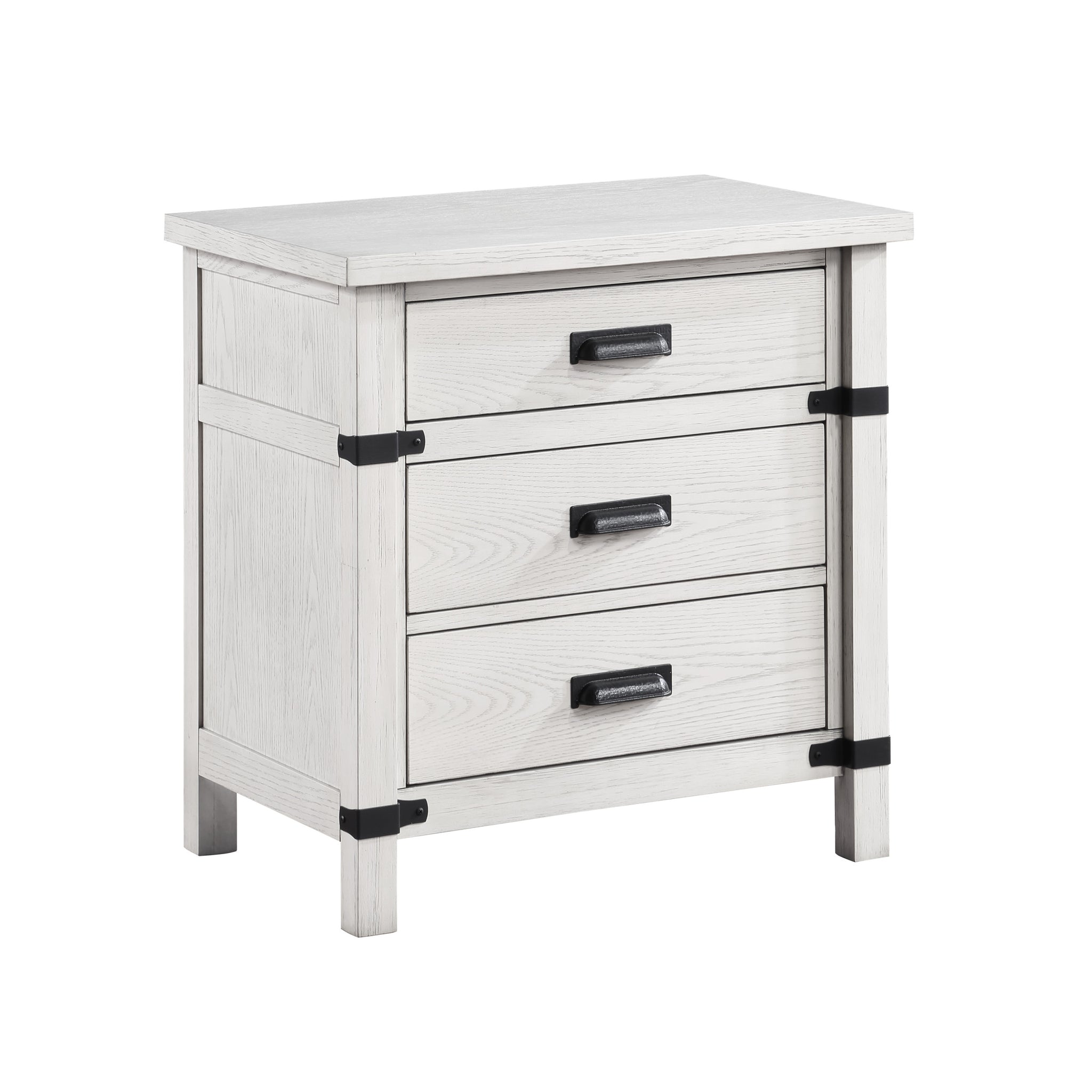 Loretta Modern Style 3 Drawer Night Stand Made With Wood In Antique White Antique White 3 Drawers Bedroom Bedside Cabinet Modern Drawers Antique Solid Wood Mdf Wood