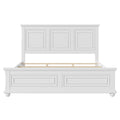 Traditional Town And Country Style Pinewood Vintage King Bed, White King White Pine