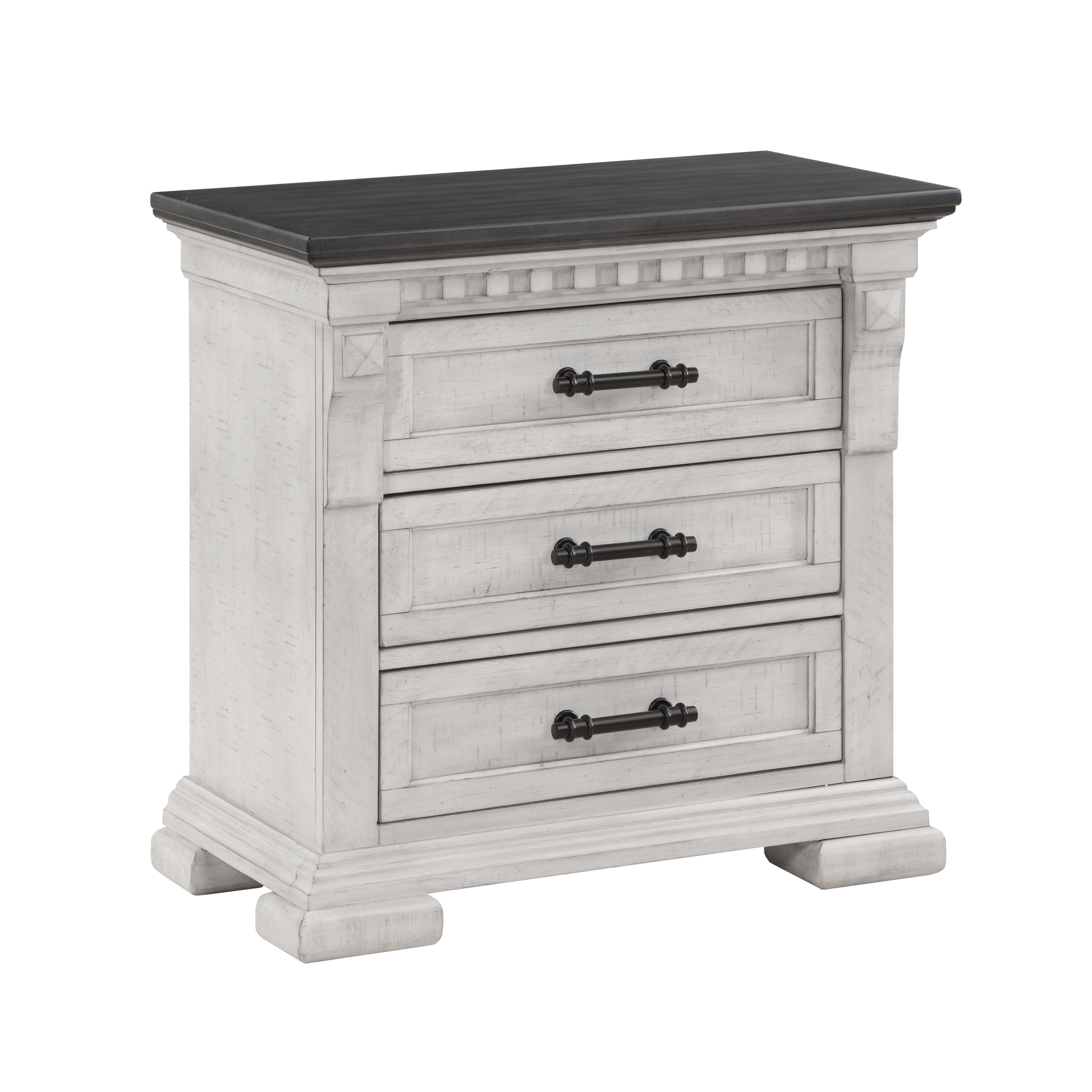 Transitional Style 3 Drawer Night Stand Made With Wood In Antique White Antique White White 3 Drawers Bedroom Bedside Cabinet Transitional Drawers Antique Solid Wood Mdf Wood