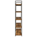 Antique Nutmeg 5 Tier Open Back Bookcase 5 Brown Standard Horizontal Office Open Back Wood Farmhouse,Rustic Wood