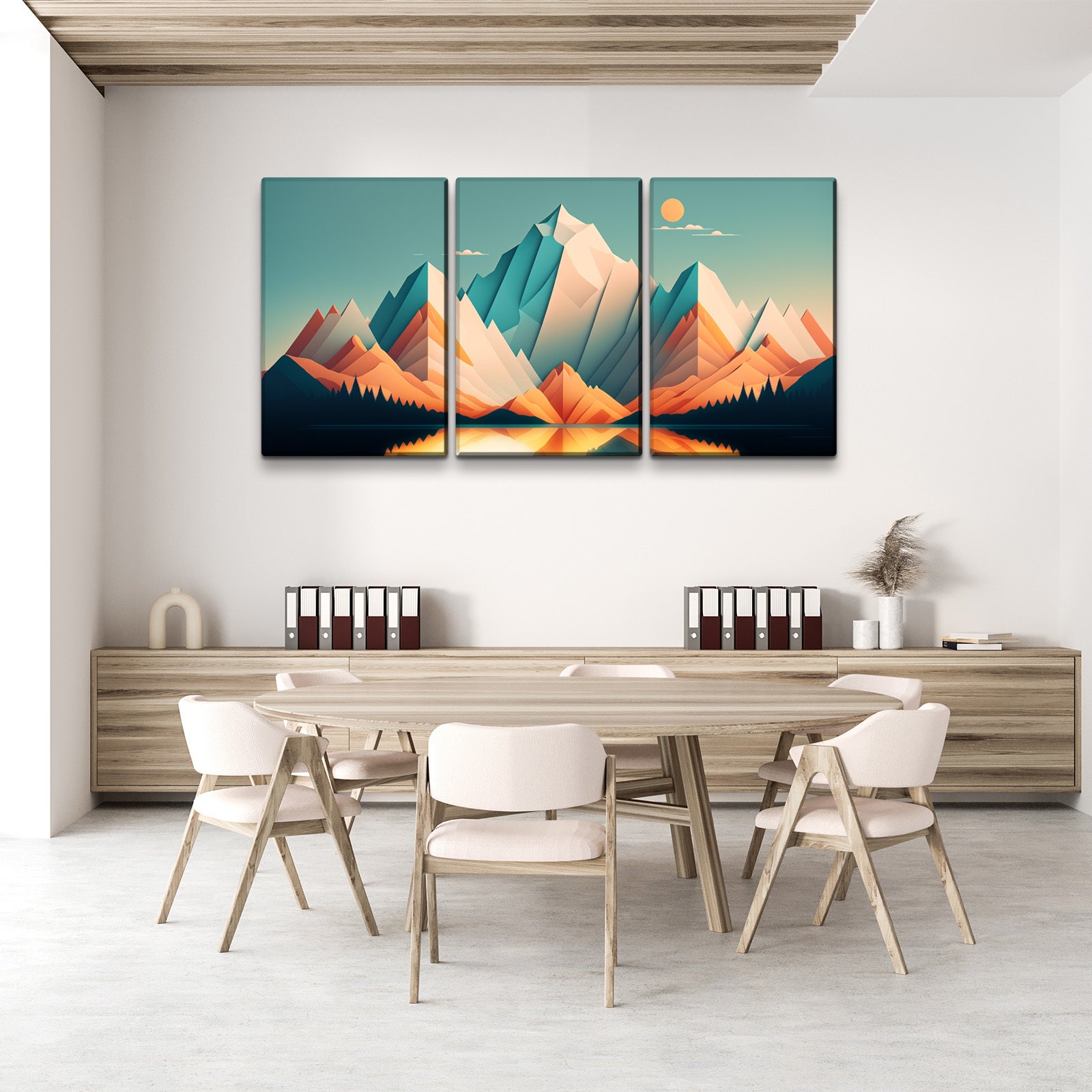 3 Panels Framed Abstract Wood Grain Boho Style Mountain & Forest Canvas Wall Art Decor,3 Pieces Mordern Canvas Decoration Painting For Office,Dining Room,Living Room, Bedroom Decor Ready To Hang Rectangle Framed Multicolor Oversized 41In Canvas Nature