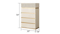 Delfano Modern Style 5 Drawer Chest Made With Wood In Beige Beige Bedroom Contemporary,Modern Solid Wood Mdf Wood