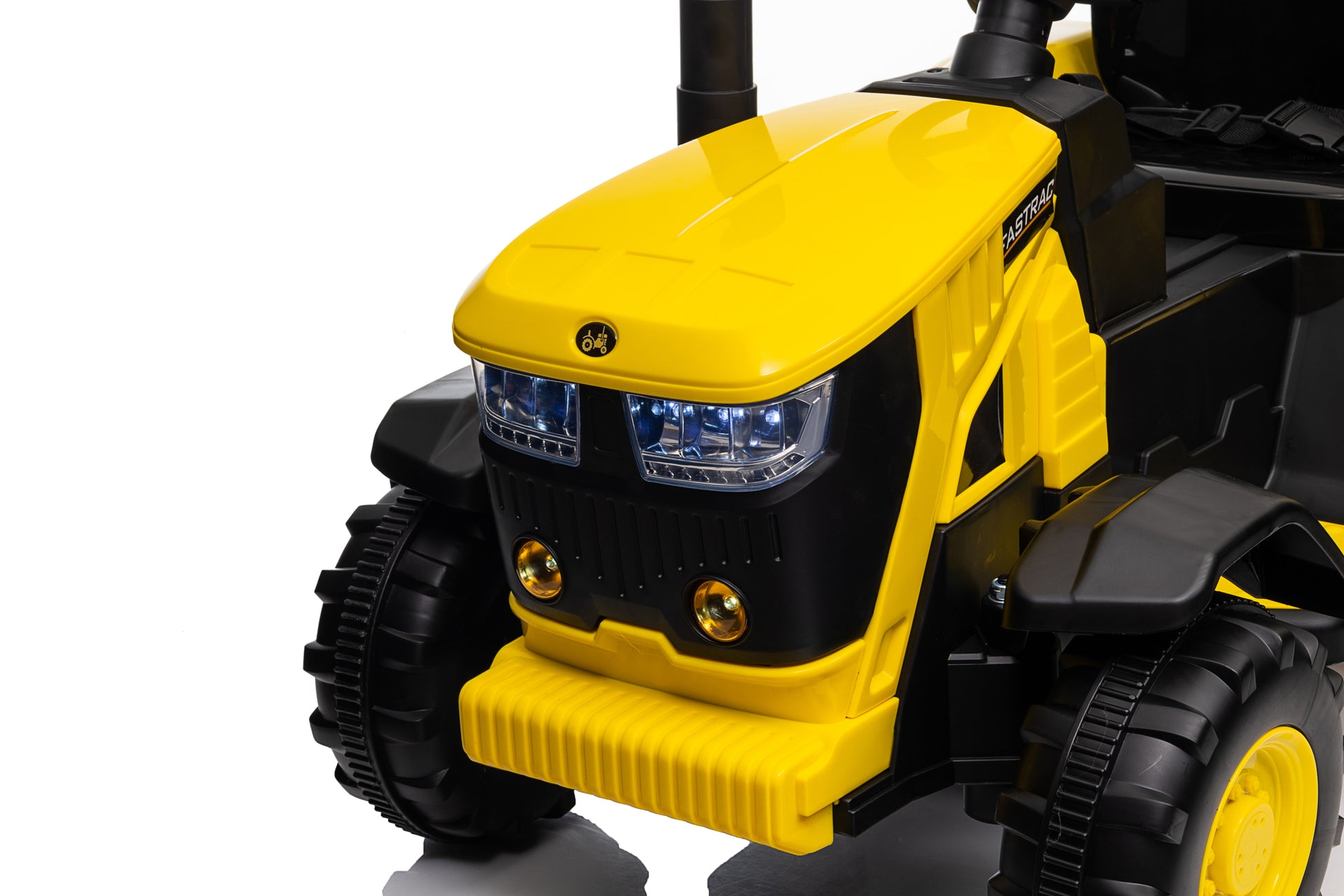 Ride On Tractor, 12 V Battery Powered Electric Vehicle Toy W Remote Control,Music, Led Lights, Removable Trailer Bucket, Safety Belt Yellow 50 99 Lbs Plastic Indoor & Outdoor Use