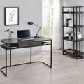 Dark Oak And Sandy Black 4 Shelf Open Back Bookcase 4 Black Standard Horizontal Office Open Back Wood Industrial Wood