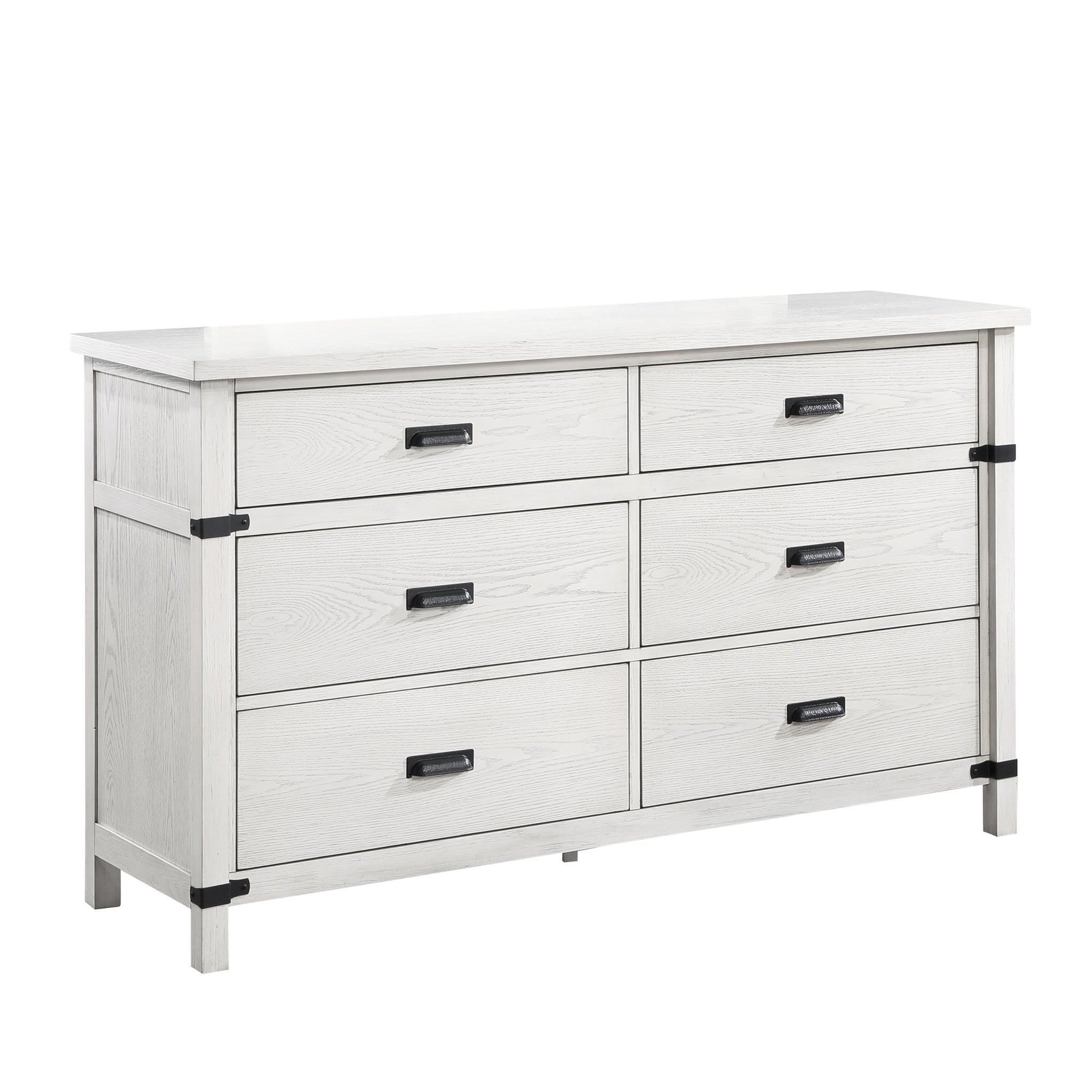 Loretta Modern Style 6 Drawer Dresser Made With Wood In Antique White Antique White White Bedroom Modern Solid Wood Mdf Wood