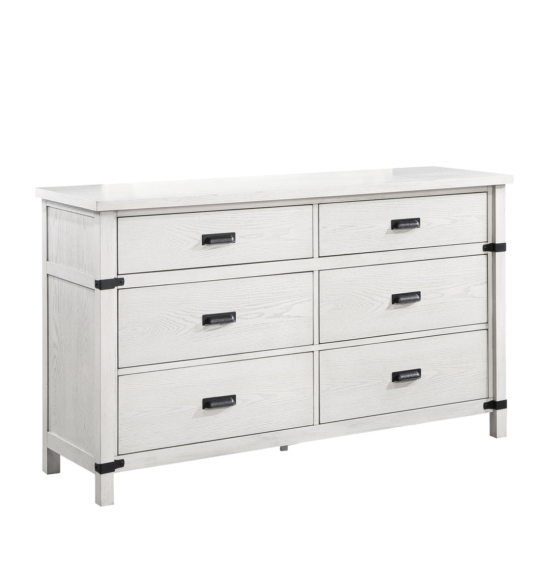 Loretta Modern Style 6 Drawer Dresser Made With Wood In Antique White Antique White White Bedroom Modern Solid Wood Mdf Wood