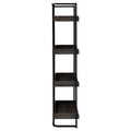 Dark Oak And Sandy Black 4 Shelf Open Back Bookcase 4 Black Standard Horizontal Office Open Back Wood Industrial Wood