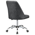 Grey And Chrome Adjustable Desk Chair Grey Office Spot Clean Contemporary,Modern Office Chairs Foam Casters Upholstered