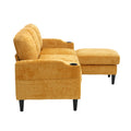 United Storage Sofa Living Room Sofa Cozy Sectional Sofa Yellow Polyester 3 Seat