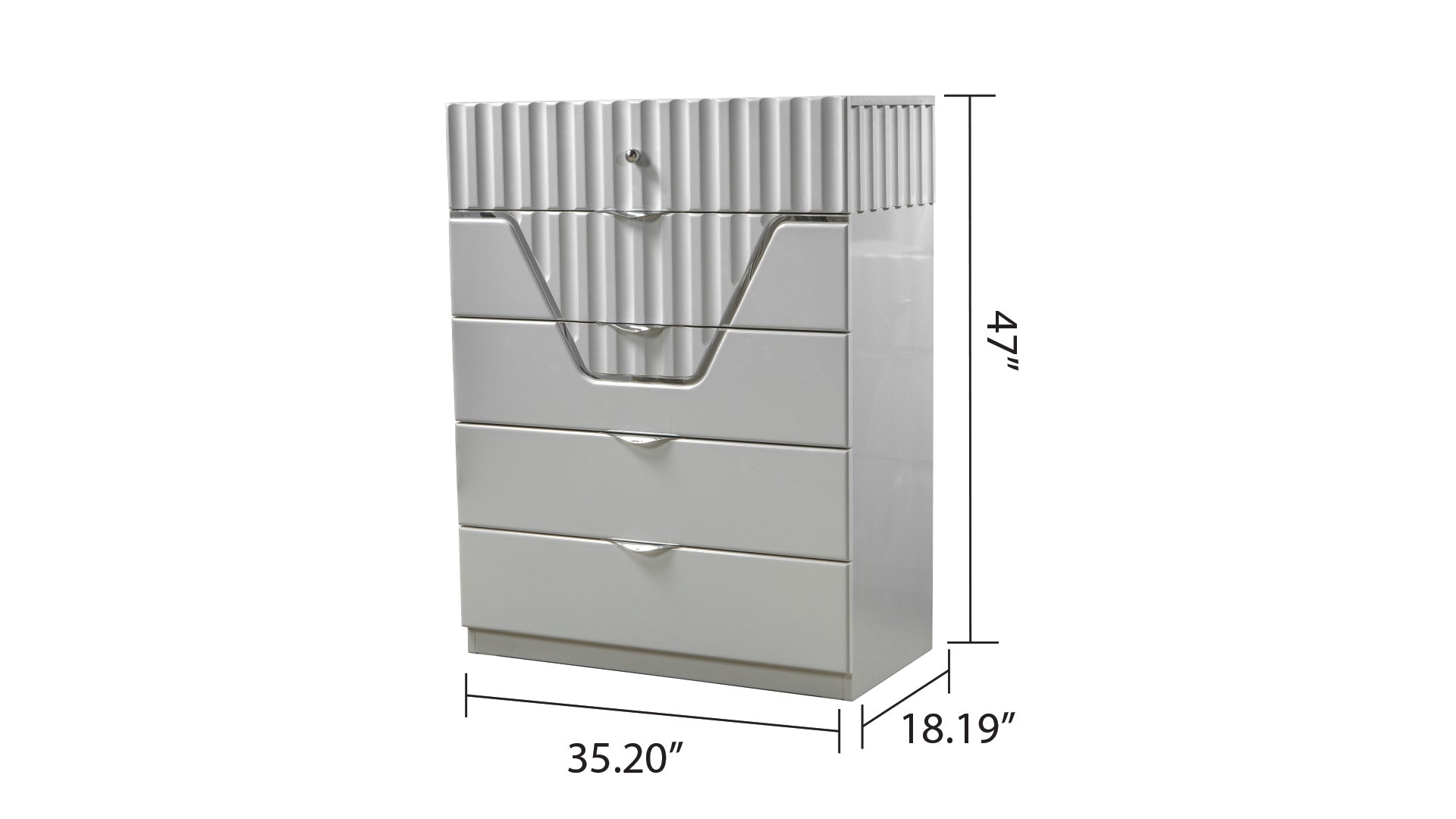 Da Vinci Modern Style 5 Drawer Chest Made With Wood In Gray Gray Bedroom Contemporary,Modern Solid Wood Mdf Wood