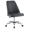 Grey And Chrome Adjustable Desk Chair Grey Office Spot Clean Contemporary,Modern Office Chairs Foam Casters Upholstered