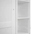 Full Size Murphy Bed Wall Bed With Shelves And Led Lights,White White Solid Wood Mdf