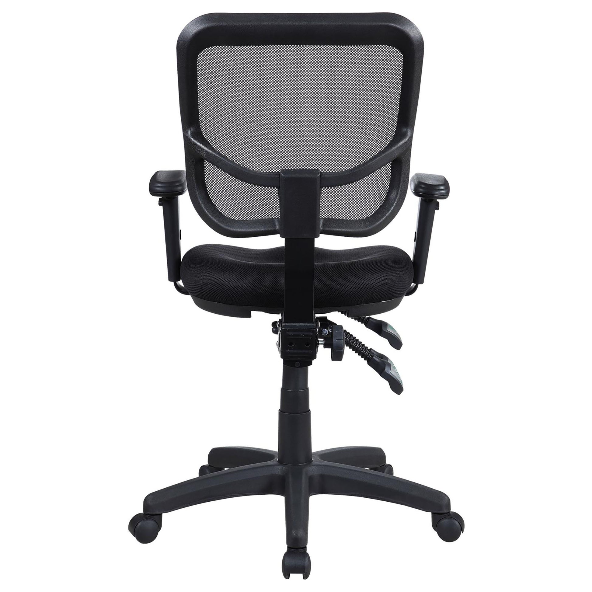 Black Swivel Office Chair With Armrest Black Office Contemporary,Modern Office Chairs Solid Back Foam Adjustable Height Upholstered