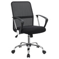 Black Swivel Office Chair With Casters Black Office Contemporary,Modern Office Chairs Foam Casters Upholstered