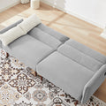 Convertible Futon Sofa Bed, Adjustable Couch Sleeper, Modern Couch Corduroy Fabric Comfy Sofa Bed With Wooden Legs & 2 Pillows For Apartment, Living Room, Studio. Grey Gray Foam Corduroy