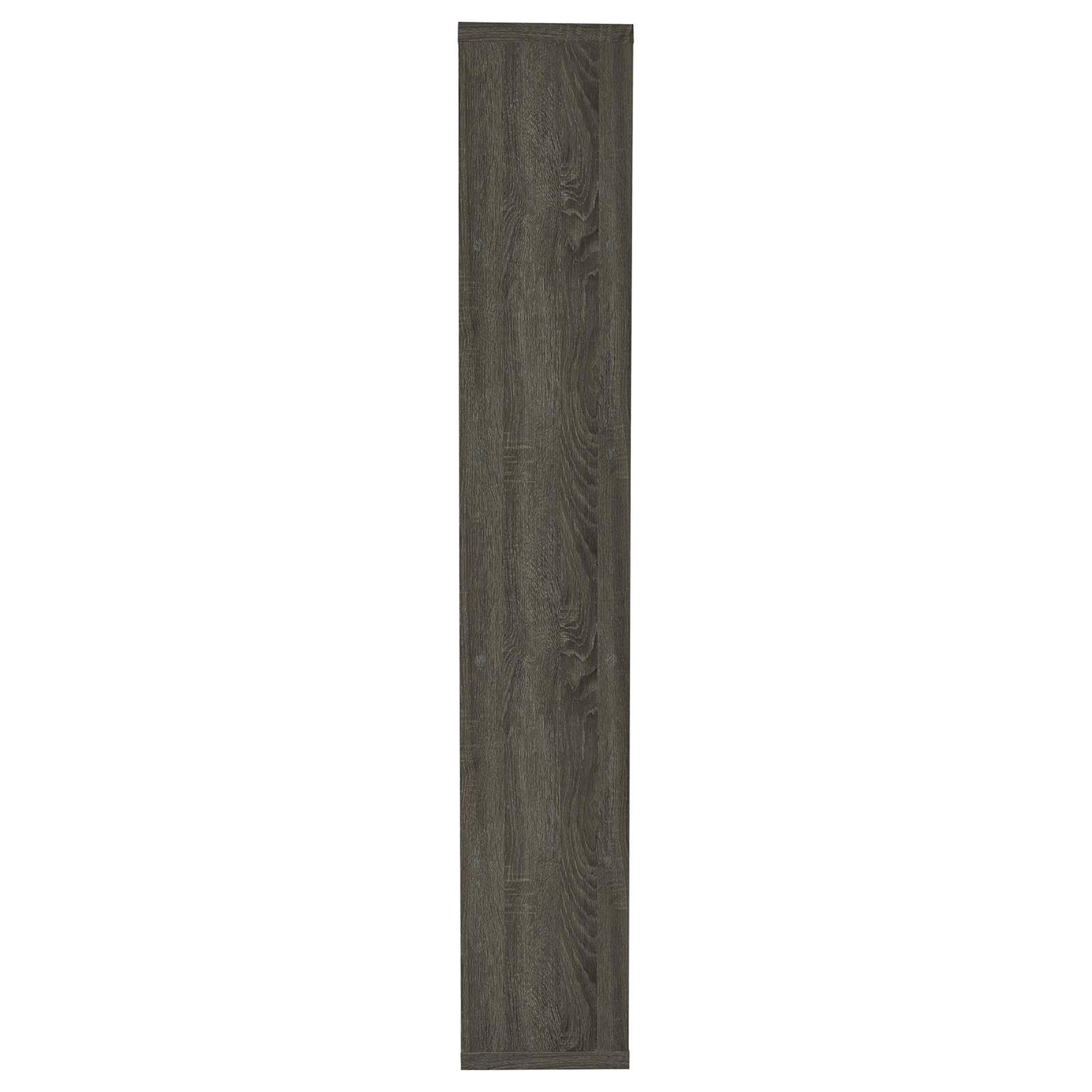 Weathered Grey 5 Shelf Bookcase 5 Grey Gray Standard Horizontal Office Open Back Wood Transitional Wood