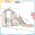 Toddler Slide And Swing Set 5 In 1, Kids Playground Climber Slide Playset With Telescope, Freestanding Combination For Babies Indoor & Outdoor Pink Grey Hdpe