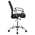 Black Swivel Office Chair With Casters Black Office Contemporary,Modern Office Chairs Foam Casters Upholstered