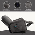 Power Lift Chair With Vibration Massage And Heating Functionrecliner Chair With Usb Charge Port And 2 Hidden Cup Holders Grey A B C Grey Power Push Button Wood Soft Heavy Duty Cotton Wood